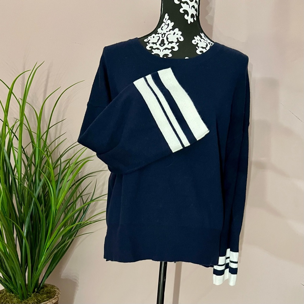 CHLOE + JASMINE Bell Sleeve Cuddle Luxe Navy Sweater